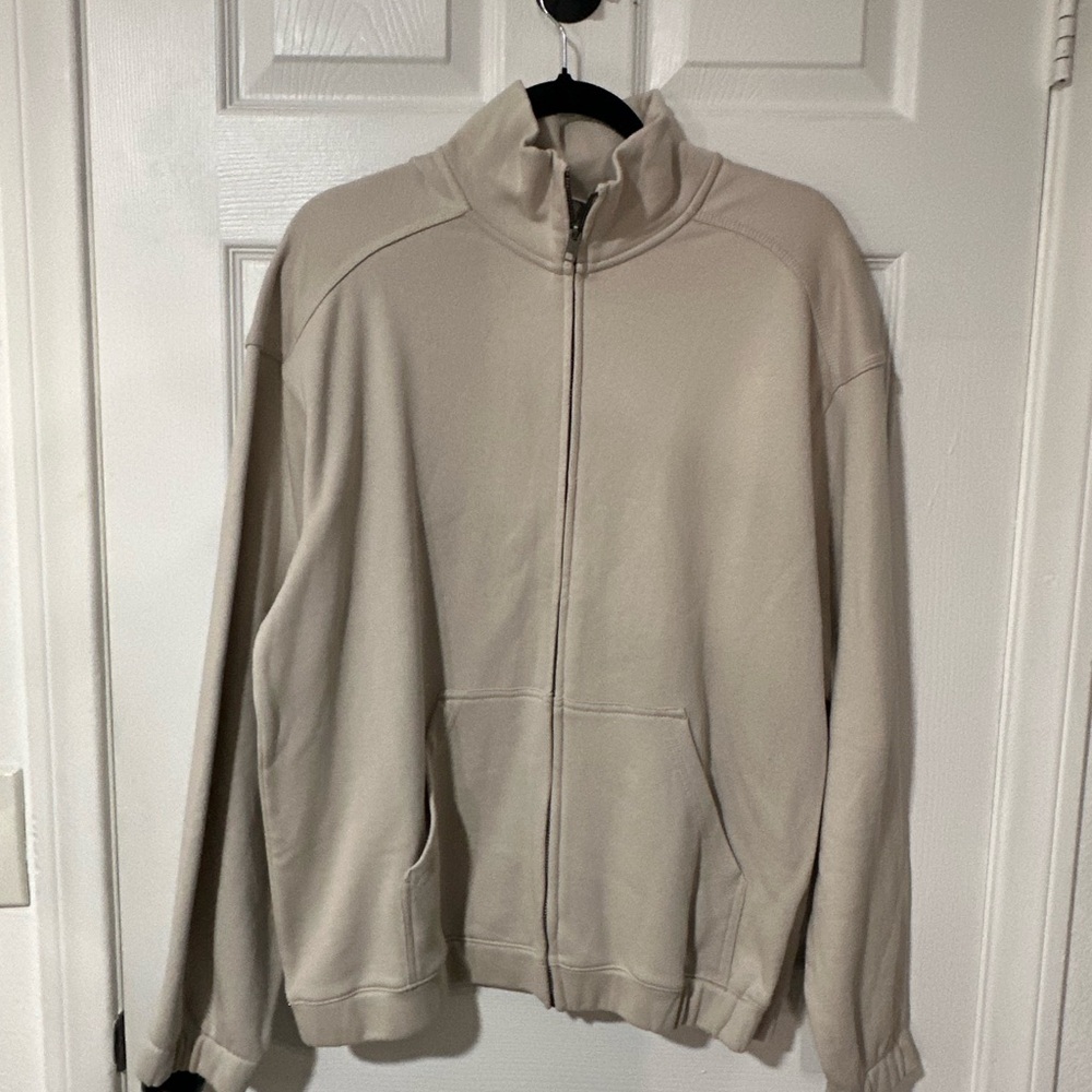 H&M Men's Light Beige Zip-Up Sweater